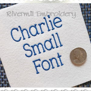 Small Charlie Machine Embroidery Font Monogram Alphabet - 2 Sizes - BX Files Instant Download Design PES