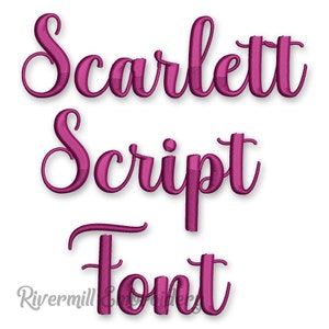 Scarlett Script Machine Embroidery Font Monogram Alphabet - 3 Sizes - BX Files Instant Download Design PES