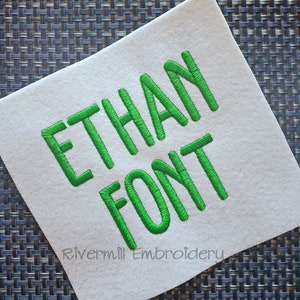 Ethan Machine Embroidery Font Monogram Alphabet - 3 Sizes