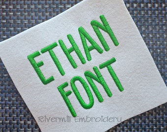 Ethan Machine Embroidery Font Monogram Alphabet - 3 Sizes