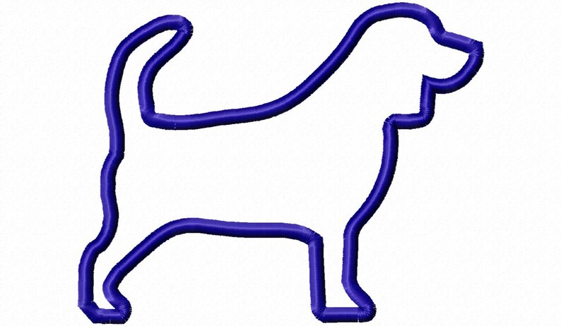 Applique beagle silhouette machine embroidery design 4 sizes  etsy