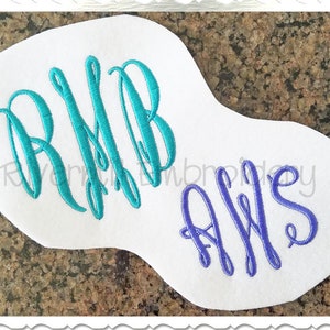 Classic Script 3 Letter Monogram Machine Embroidery Font Alphabet - 3 ...