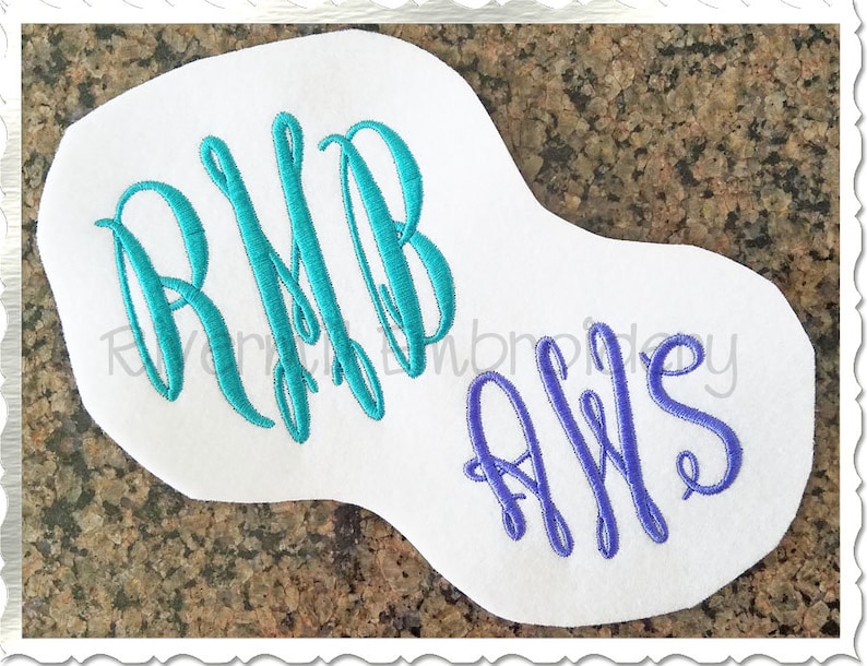 Classic Script 3 Letter Monogram Machine Embroidery Font Alphabet - 3 ...