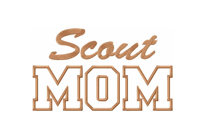 Scout Mom Applique Machine Embroidery Design - 3 Sizes - Instant Download PES DST Digital File Rivermill Embroidery