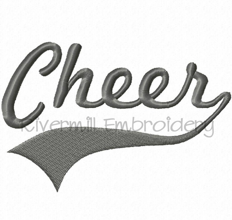Cheer Design With Sports Swash Tail Machine Embroidery Design - 4 Sizes ...