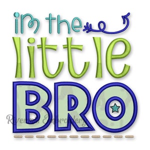 Little Bro Brother Applique Machine Embroidery Design - 4 Sizes - Instant Download PES DST Digital File Rivermill Embroidery