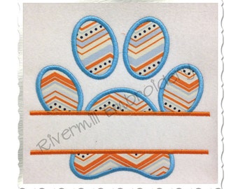 Split Paw Print Applique Machine Embroidery Design (Straight Version) - 4 Sizes - Instant Download PES DST Digital File Rivermill Embroidery