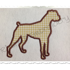 Applique Boxer Dog Silhouette Machine Embroidery Design - 4 Sizes - Instant Download PES DST Digital File Rivermill Embroidery