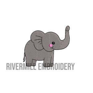 Design de bordado à máquina de mini elefante pequeno - 3 tamanhos