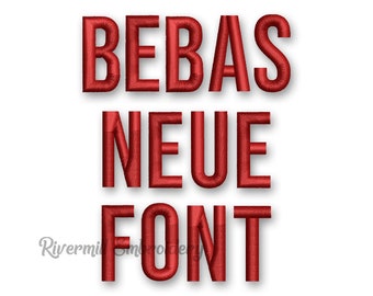 Bebas Neue Machine Embroidery Font Monogram Alphabet - 3 Sizes - BX Files Instant Download Design PES Rivermill Embroidery
