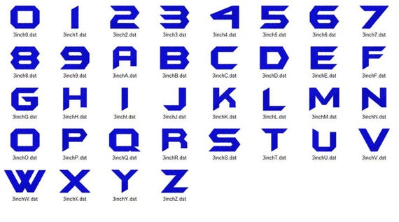 Roboter Maschine Stickerei Schrift Alphabet 3 Grossen Etsy