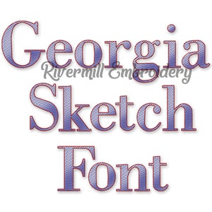 Sketch Style Georgia Machine Embroidery Font Monogram Alphabet - 3 Sizes - BX Files Instant Download Design PES