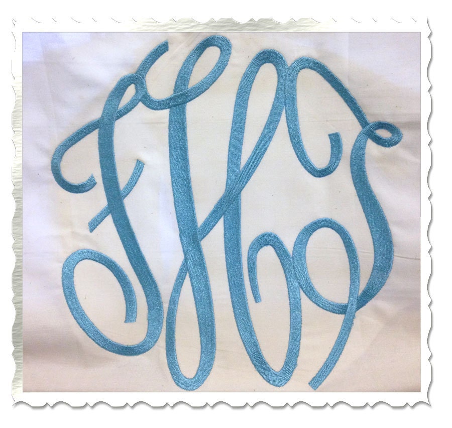 X-Large Classic 3 Letter Monogram Machine Embroidery Font Alphabet - …