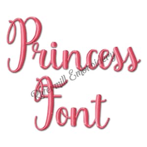 Princess Machine Embroidery Font Monogram Alphabet - 3 Sizes - BX Files Instant Download Design PES