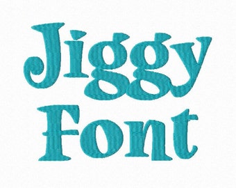 Jiggy Machine Embroidery Font Monogram Alphabet - 3 Sizes