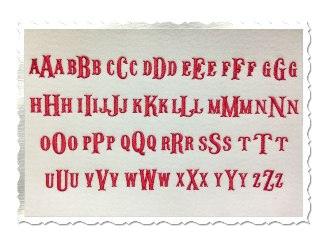 Small Fish Tail Monogram Machine Embroidery Font Alphabet - 3/4" & 1/2 ...