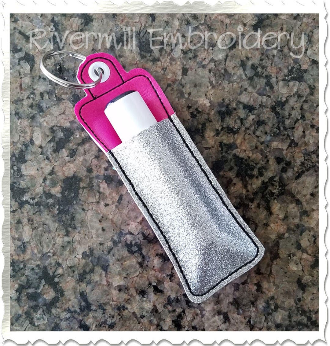 Chapstick Holder in the Hoop Eyelet Key Fob Machine Embroidery