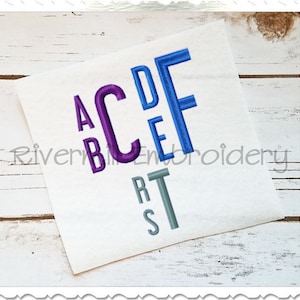 Stacked Monogram 2 Machine Embroidery Alphabet Font - 3 Sizes - BX Files Instant Download Design PES