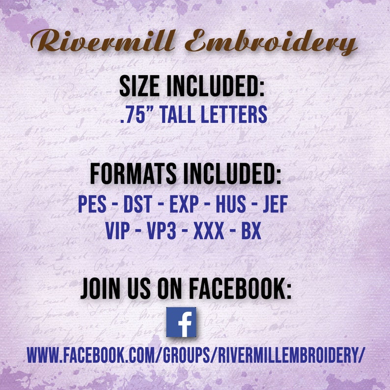 Small Mini Brock Script Machine Embroidery Font Monogram Alphabet - 3/4 ...