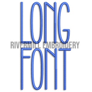 Long Machine Embroidery Font Monogram Alphabet - 3 Sizes - BX Files Instant Download Design PES