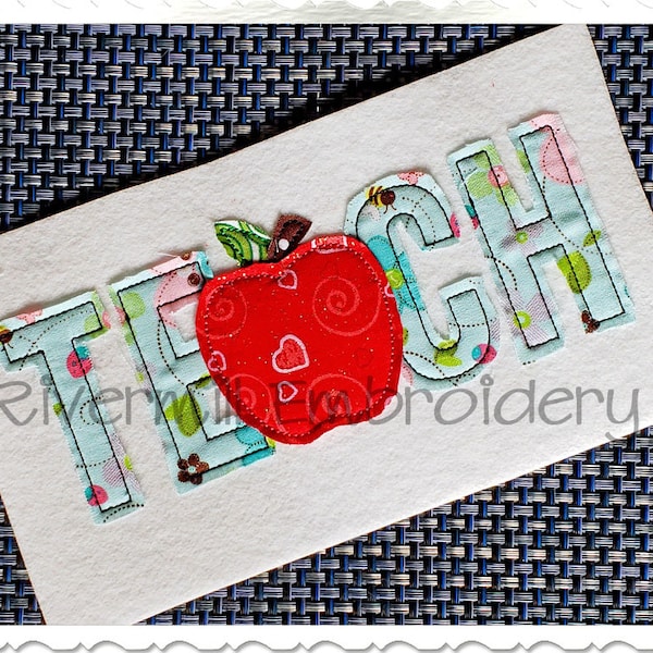 Raggy Applique Teach Machine Embroidery Design - 4 Sizes