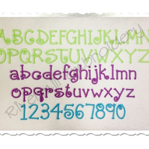 Swirls Machine Embroidery Font Monogram Alphabet - 3 Sizes - BX Files Instant Download Design PES