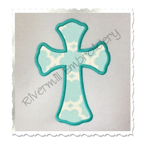 Cross Applique Machine Embroidery Design - 4 Sizes - Instant Download PES DST Digital File Rivermill Embroidery