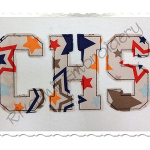 Raggy Varsity Style Applique Machine Embroidery Alphabet - 5 Sizes - BX Files Instant Download Design PES