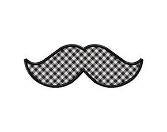 Mustache Applique Machine Embroidery Design - 4 Sizes