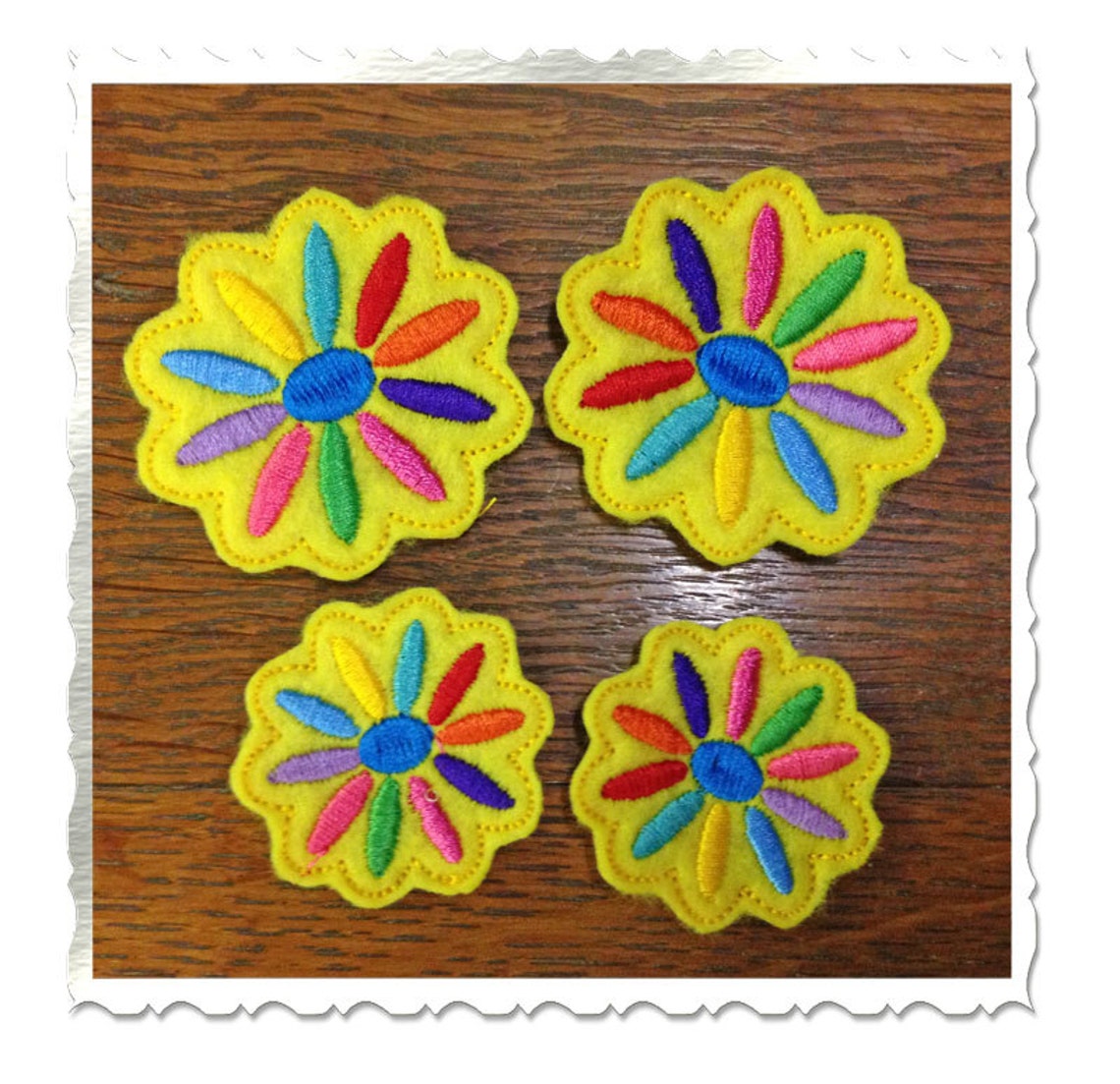 Daisy Feltie Machine Embroidery Design 2 Sizes Etsy