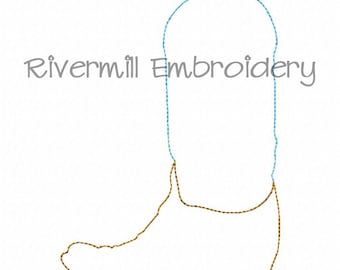 Raggy Applique Cowboy Boot Machine Embroidery Design - 4 Sizes - Instant Download PES DST Digital File Rivermill Embroidery