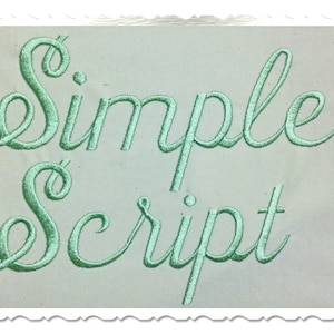 Simple Script Machine Embroidery Font Alphabet - 3 Sizes