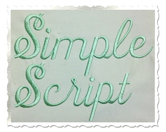 Simple Script Machine Embroidery Font Alphabet - 3 Sizes - BX Files Instant Download Design PES