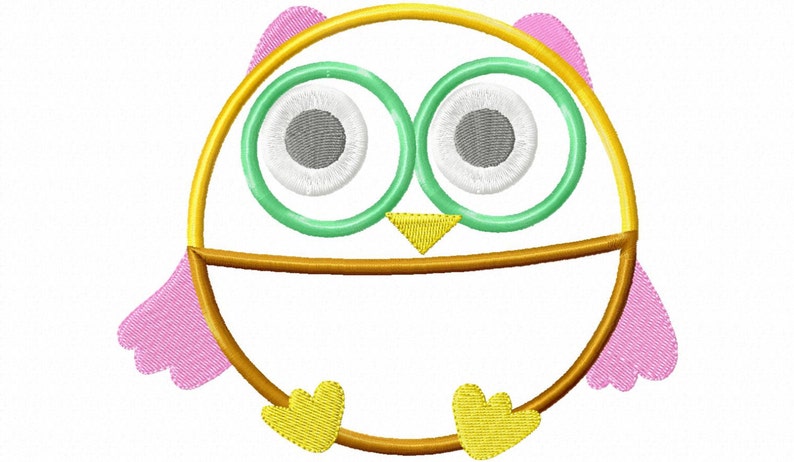Applique Owl Machine Embroidery Design - 3 Sizes - Instant Download PES ...