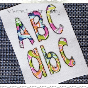 Stretch Zig Zag Applique Machine Embroidery Font Alphabet - 4 Sizes - BX Files Instant Download Design PES