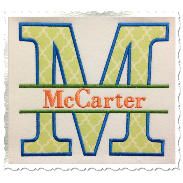 Alfabeto bordado a máquina con apliques divididos (4 tamaños) - Archivos BX, descarga instantánea, diseño PES