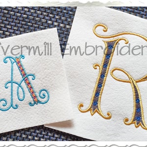 Webster Monogram Machine Embroidery Font Alphabet - 3 Sizes