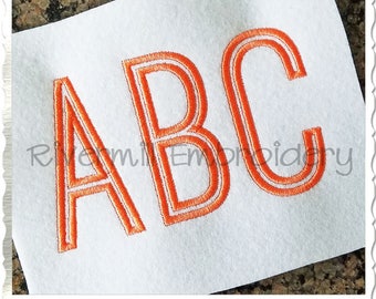 Tall Thin Outline Machine Embroidery Font Monogram Alphabet - 3 Sizes