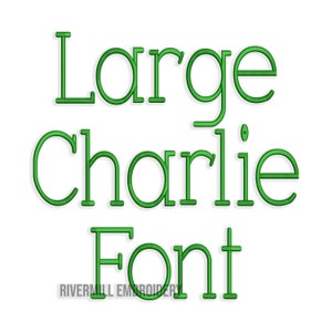 Large Charlie Machine Embroidery Font Monogram Alphabet - 3 Sizes - BX Files Instant Download Design PES