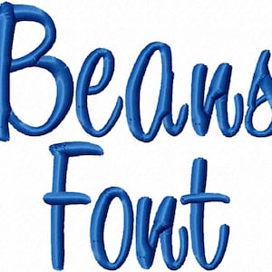 Beans Machine Embroidery Font Monogram Alphabet - 3 Sizes - BX Files Instant Download Design PES Rivermill Embroidery