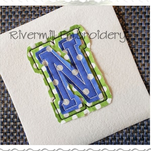 Raggy Varsity Style Double Applique Machine Embroidery Alphabet - 4 Sizes - BX Files Instant Download Design PES