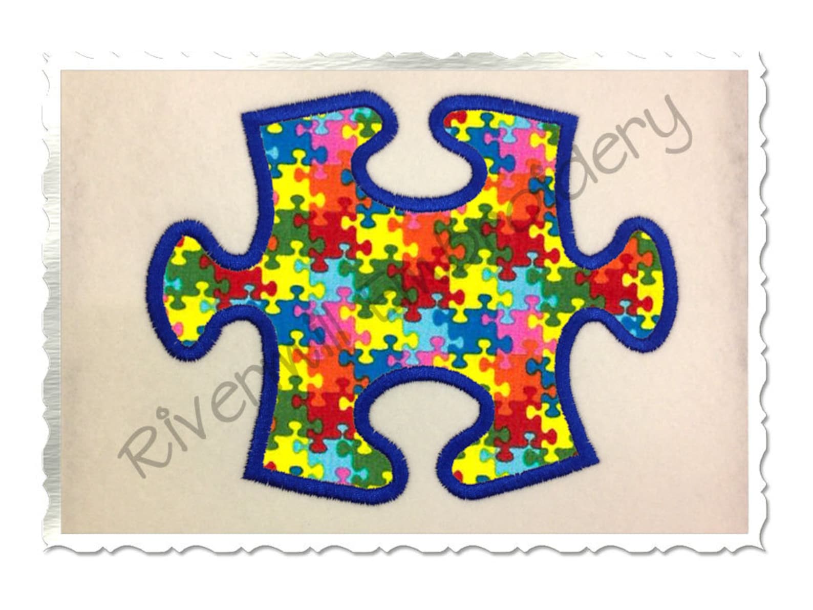 Applique Puzzle Piece Machine Embroidery Design 4 Sizes Etsy