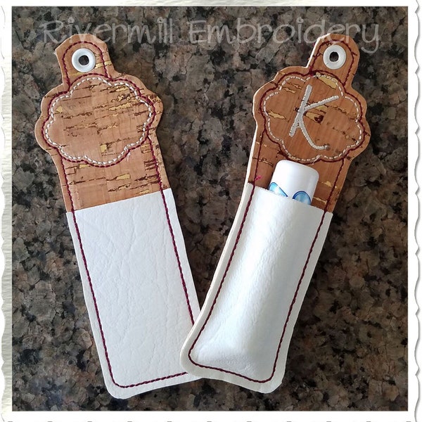 Blank Frame Chapstick Holder In The Hoop Eyelet Key Fob Machine Embroidery Design