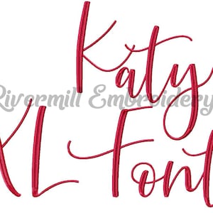 Extra Large Katy Script Machine Embroidery Font Monogram Alphabet - 3 Sizes - BX Files Instant Download Design PES Rivermill Embroidery