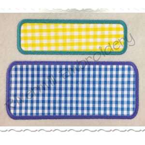 Applique Rectangle Name Tag Frame Machine Embroidery Design - 6 Sizes - Instant Download PES DST Digital File Rivermill Embroidery