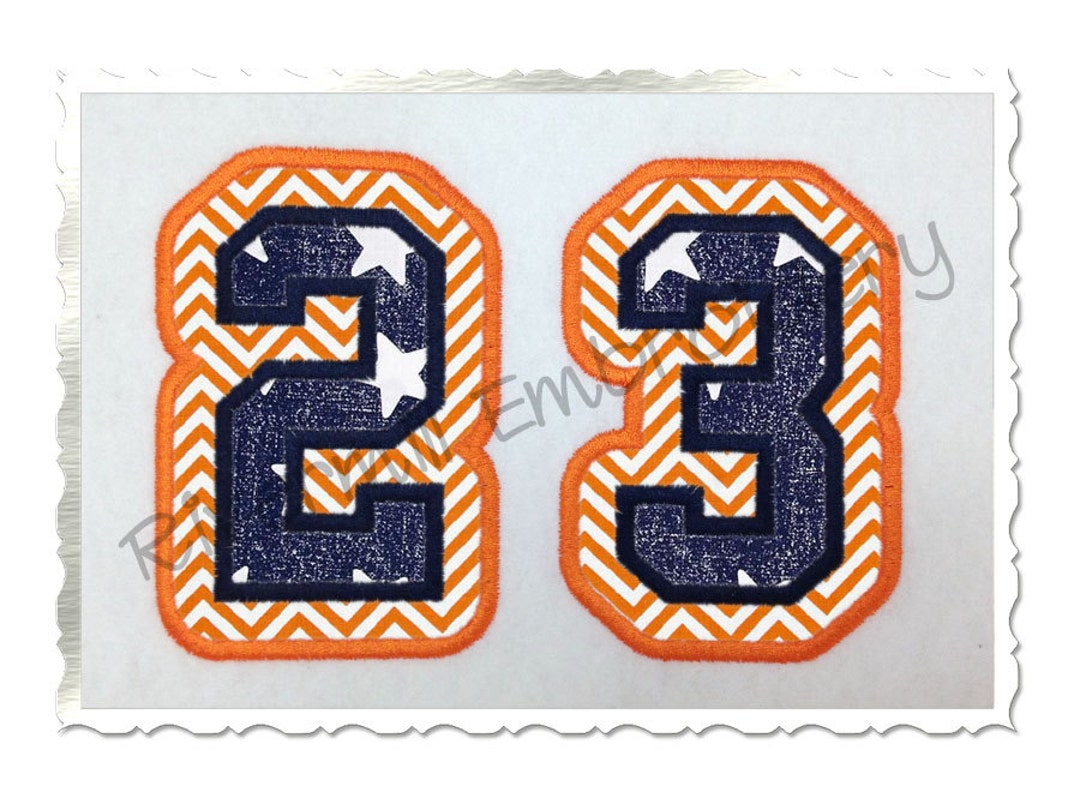 Double Applique Varsity Numbers Machine Embroidery Design 4 Sizes Etsy