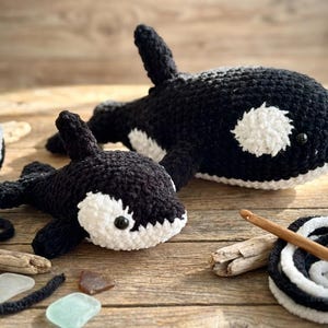Velvet Orca Amigurumi Pattern | Crochet Whale PDF | Left-Handed Friendly Instructions | Plush Chenille Ocean Toy | Intermediate Skill Level