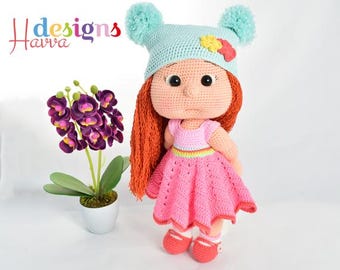 Mia in Cotton Candy Outfit Amigurumi Doll Pattern • PDF Crochet Doll Tutorial