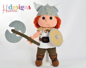 Tommy the Viking Amigurumi Doll Pattern • PDF Crochet Doll Tutorial
