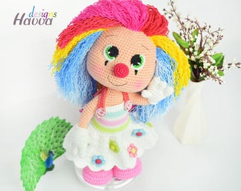 Miss Clown Amigurumi Doll Pattern • PDF Crochet Doll Tutorial